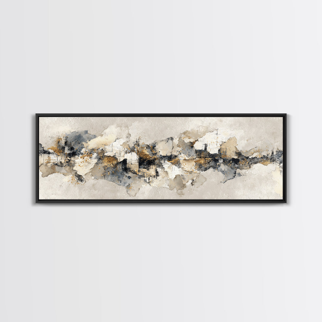 Large Modern Organic Shapes Framed Canvas Print, Above Sofa Art, Large Wall Art, Living Room Decor, Abstract Art, Statement, ASA-3x1-18