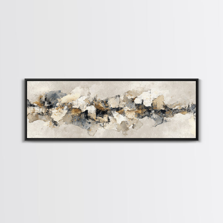 Large Modern Organic Shapes Framed Canvas Print, Above Sofa Art, Large Wall Art, Living Room Decor, Abstract Art, Statement, ASA-3x1-18