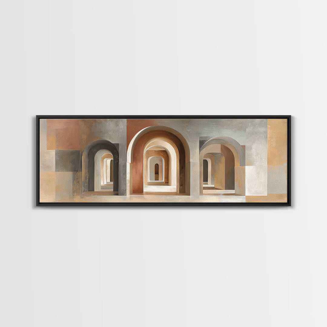 Architectural Arch Study Canvas Print, Above Sofa Art, Horizontal Wall Art, Living Room Decor, Abstract Art, Statement, ASA-3x1-25