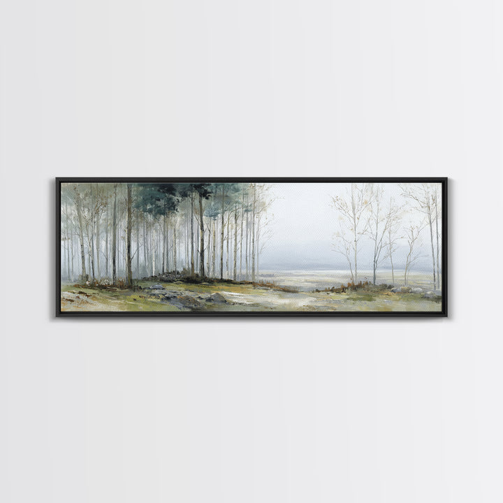 Modern Scandinavian Forest Canvas Print, Above Sofa Art, Fine Art Print, Living Room Decor, Fine Art, Statement, ASA-3x1-31