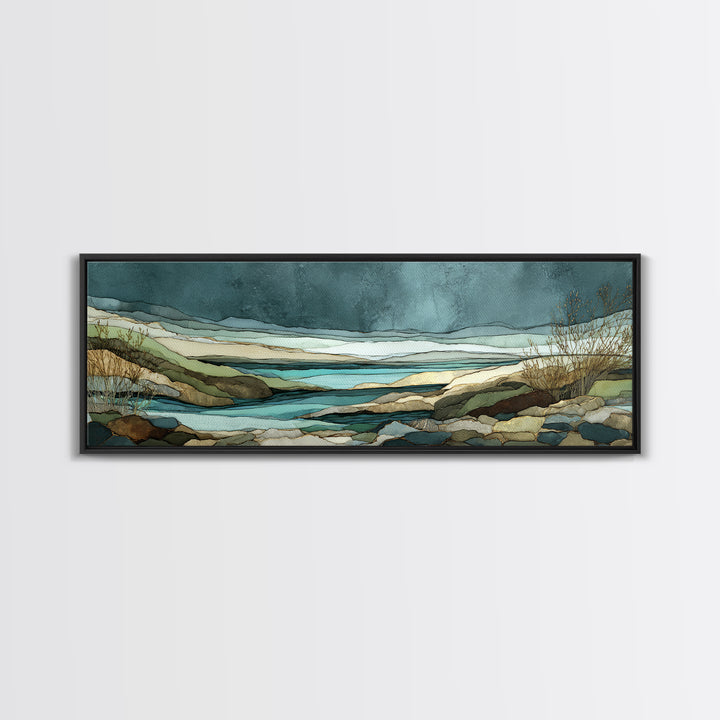 Abstract River Bends Canvas Print, Above Sofa Art, Gallery Decor, Living Room Decor, Fine Art, Statement, Minimalist Decor, ASA-3x1-39