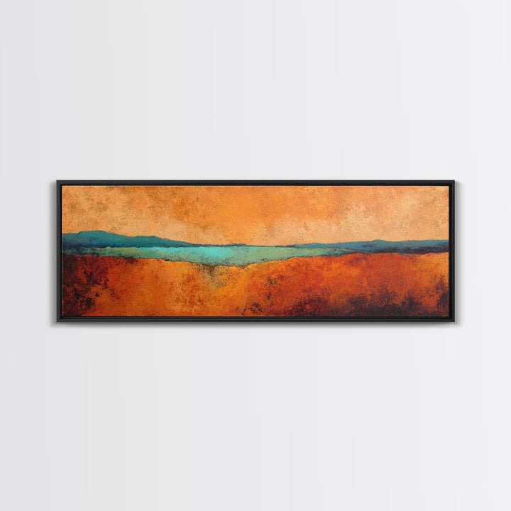 Abstract Canyon Landscape Framed Canvas Print, Above Sofa Art, Contemporary Art, Living Room Decor, Fine Art, Statement, ASA-3x1-47