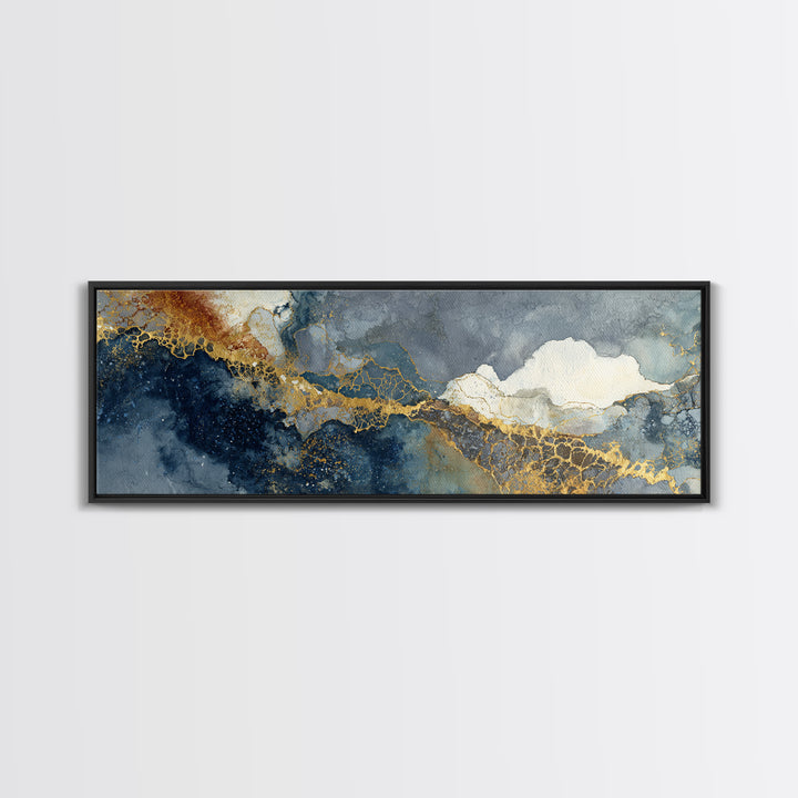Textured Plaster Abstract Framed Canvas Print, Above Sofa Art, Wall Art, Living Room Decor, Statement, Horizontal Wall Art, ASA-3x1-51