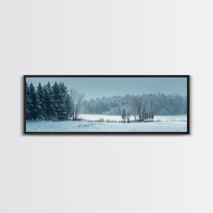 Modern Scandinavian Forest Framed Canvas Print, Above Sofa Art, Room Decor, Living Room Decor, Oil Painting, Statement, ASA-3x1-55