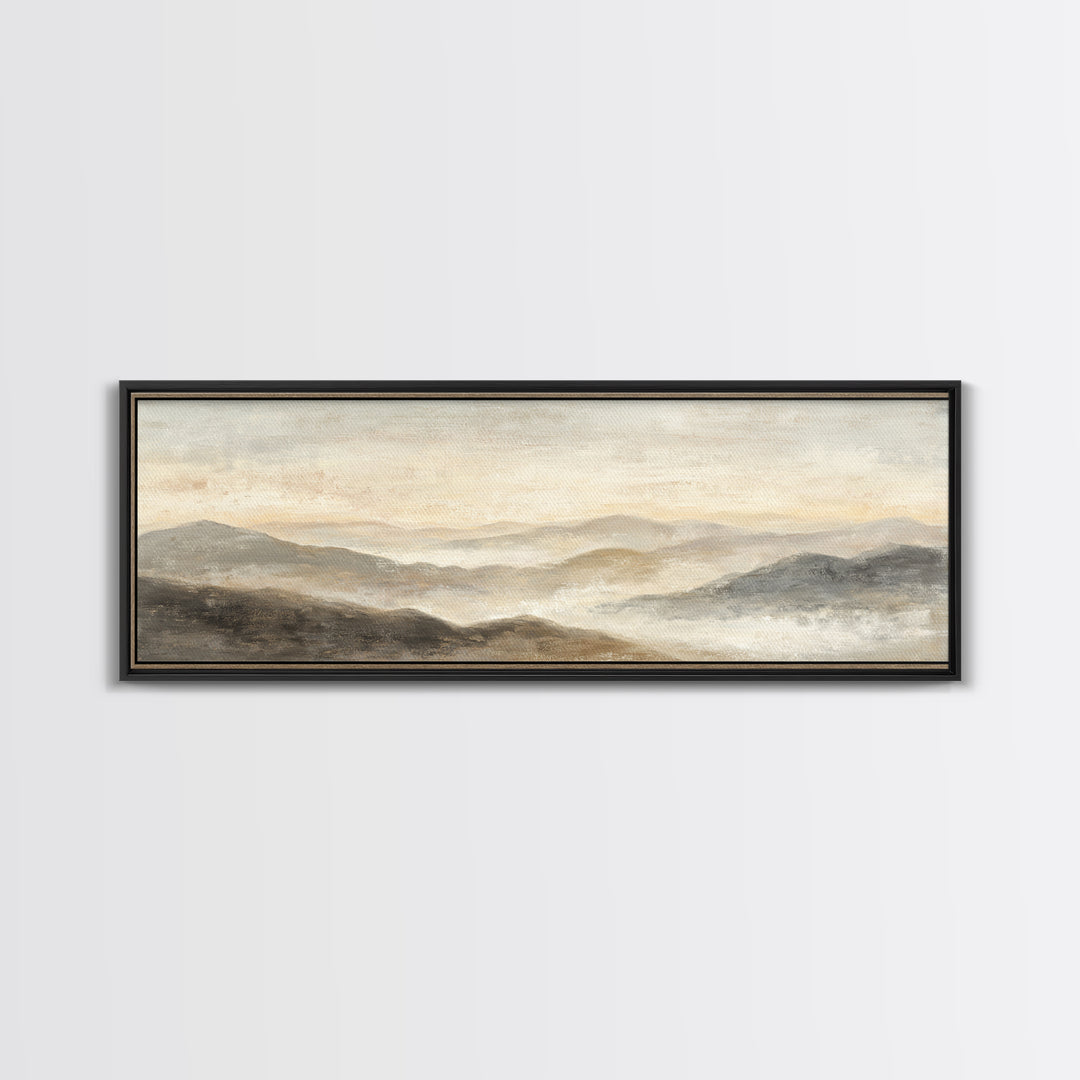 Sunlit Rolling Hills Framed Canvas Print, Above Sofa Art, Wall Art Print, Living Room Decor, Fine Art, Statement, Modern Art, ASA-3x1-57