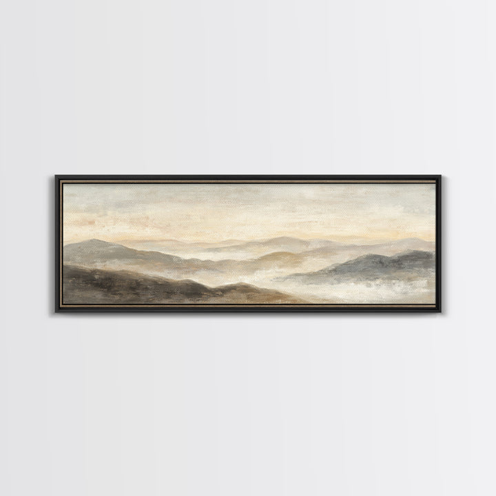 Sunlit Rolling Hills Framed Canvas Print, Above Sofa Art, Wall Art Print, Living Room Decor, Fine Art, Statement, Modern Art, ASA-3x1-57