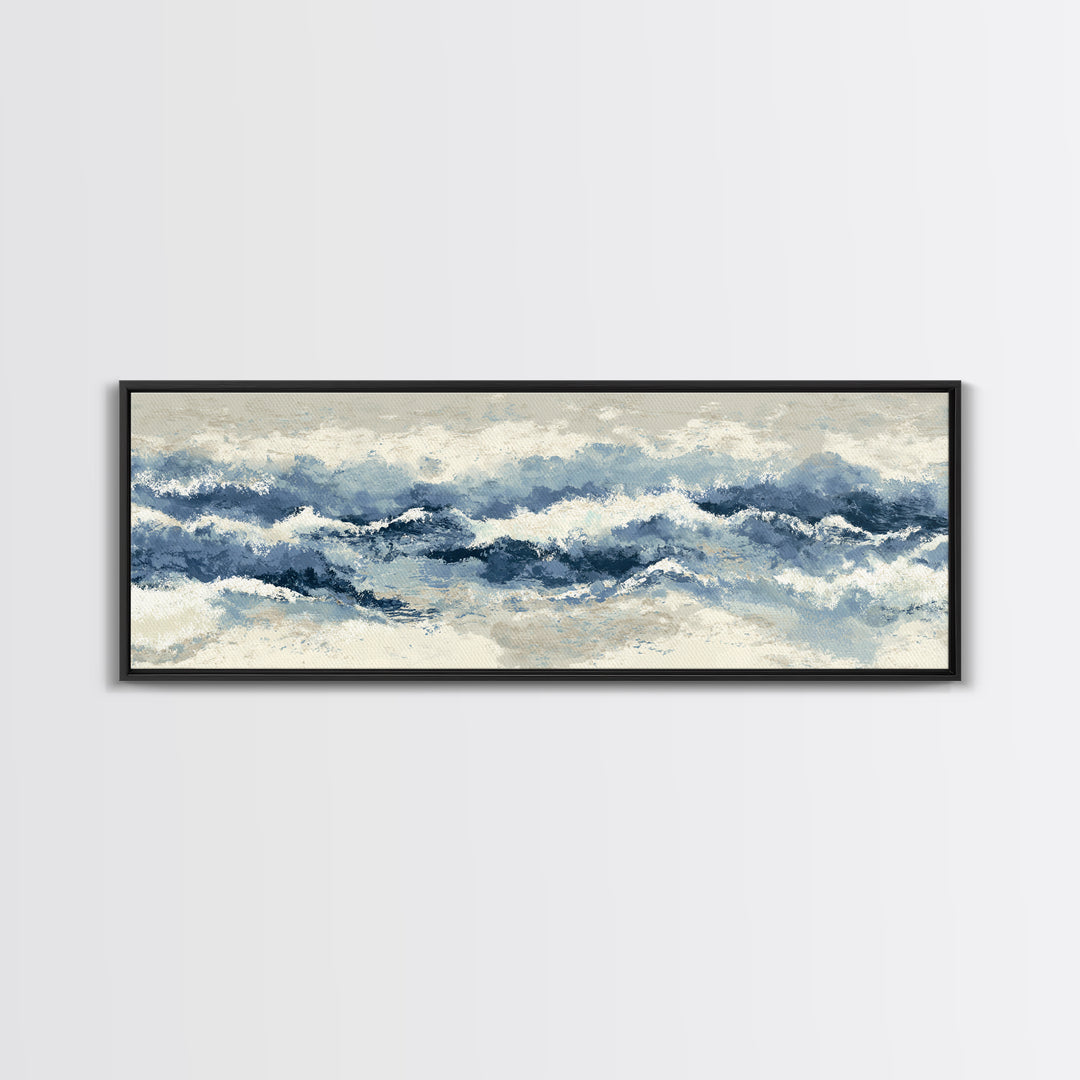 Panoramic Coastal Shoreline from an Aerial View Canvas Print, Above Sofa Art, Large Wall Art, Living Room Decor, Statement, ASA-3x1-67