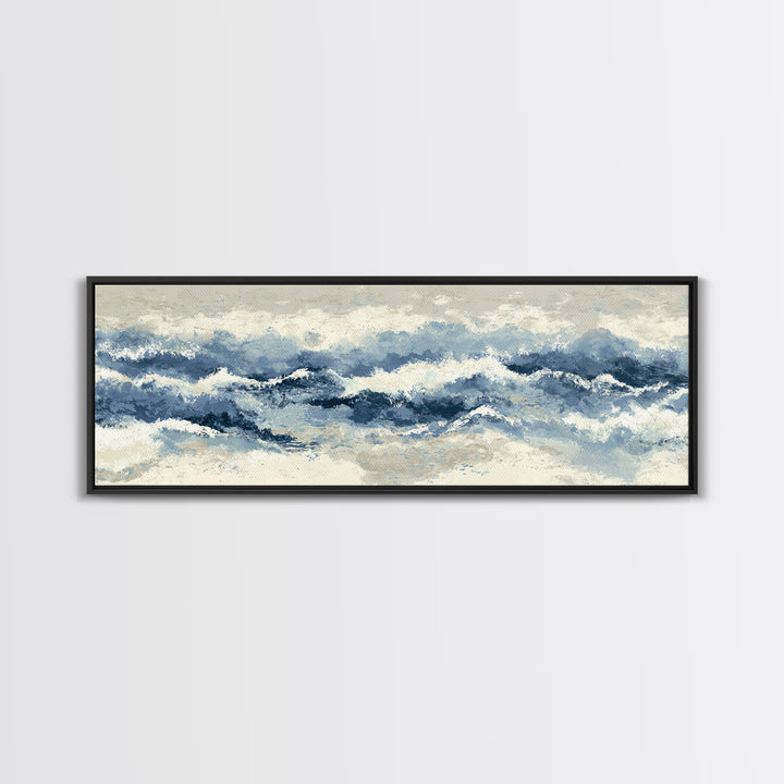 Panoramic Coastal Shoreline from an Aerial View Canvas Print, Above Sofa Art, Large Wall Art, Living Room Decor, Statement, ASA-3x1-67