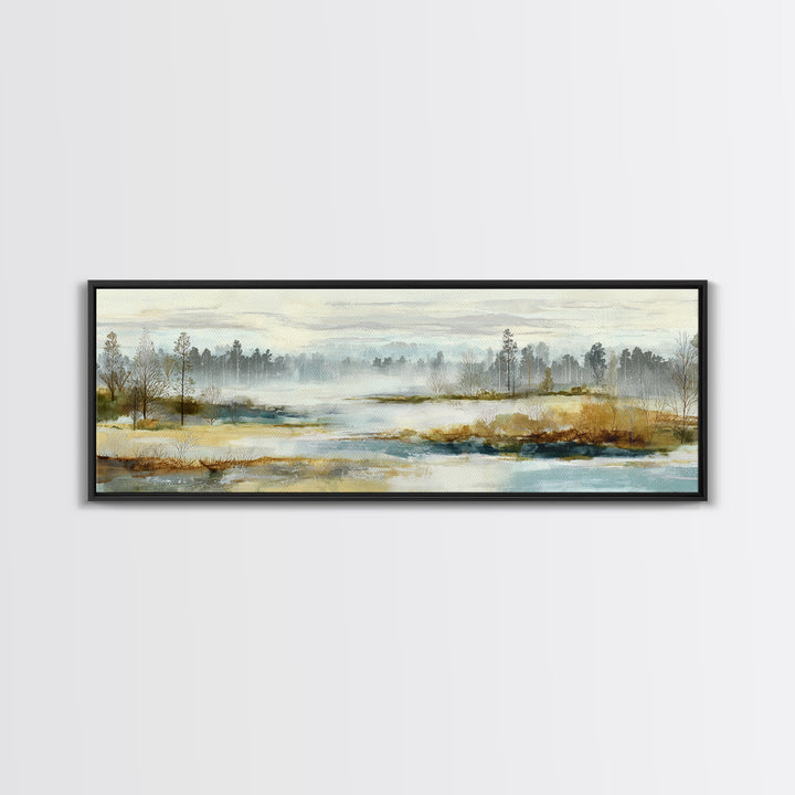 Modern Scandinavian Forest Framed Canvas Print, Above Sofa Art, Textured Wall Art, Living Room Decor, Fine Art, Statement, ASA-3x1-79