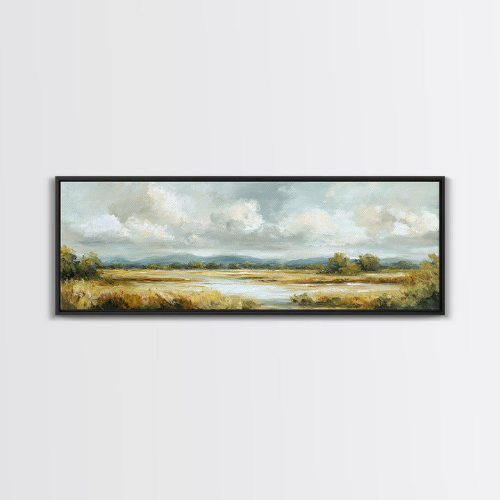 Gallery Style Landscape with Expansive Negative Space Canvas Print, Above Sofa Art, Living Room Decor, Statement, ASA-3x1-88