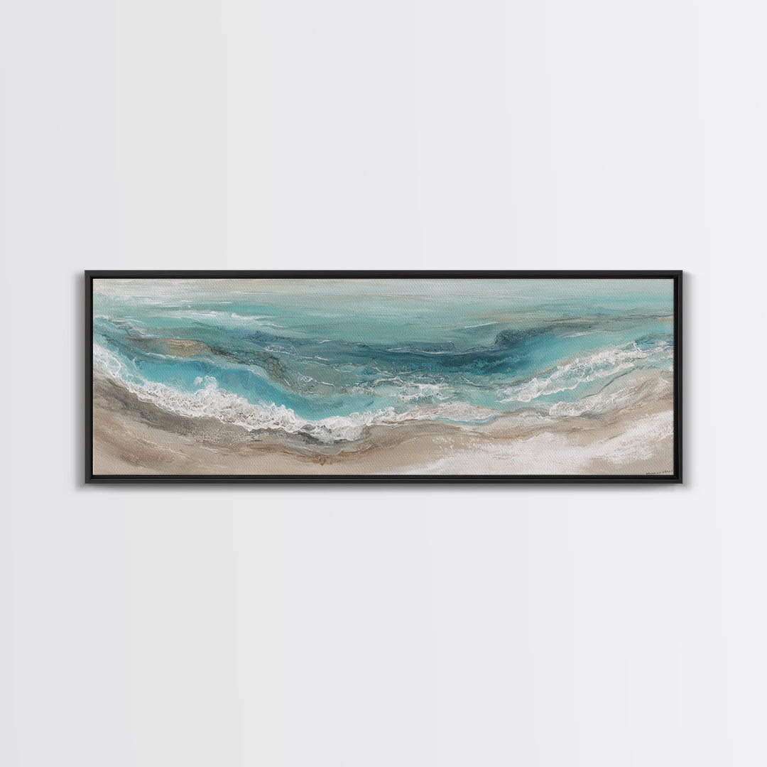 Panoramic Coastal Shoreline from an Aerial View Canvas Print, Above Sofa Art, Botanical Wall Art, Living Room Decor, Statement, ASA-3x1-91