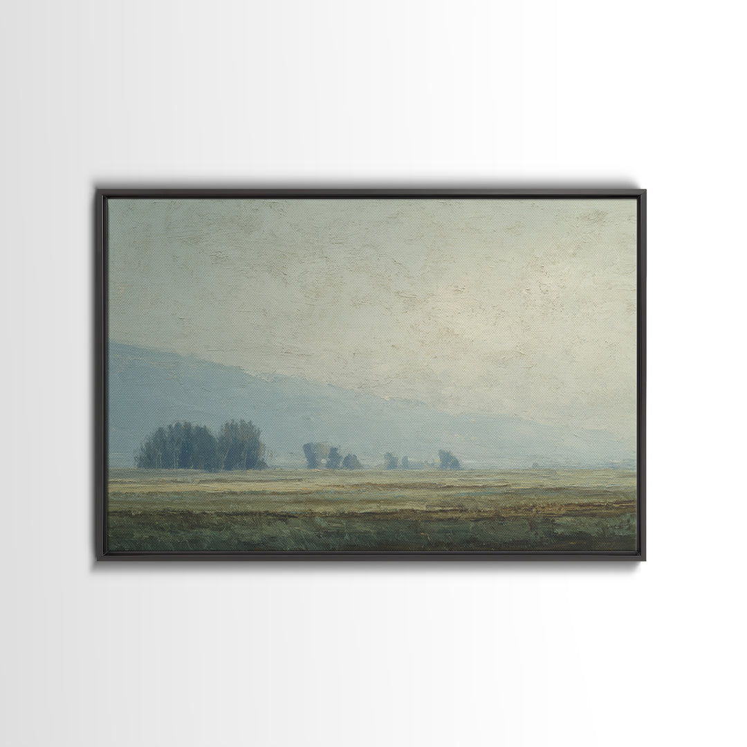 Gallery Style Landscape with Expansive Negative Space Canvas Print, Above Sofa Art, Japandi Wall Art, Living Room Decor, ASA-3x2-100
