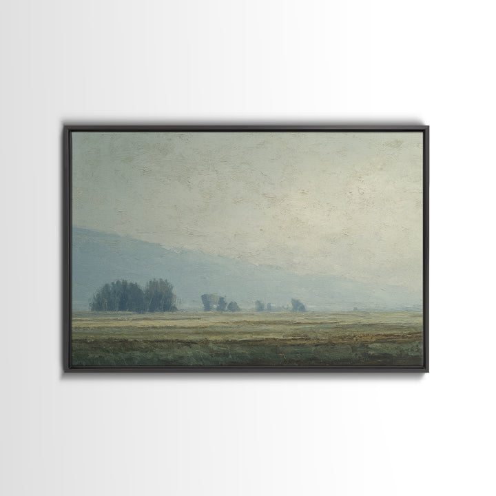 Gallery Style Landscape with Expansive Negative Space Canvas Print, Above Sofa Art, Japandi Wall Art, Living Room Decor, ASA-3x2-100
