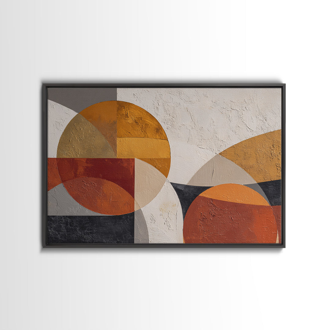 Bold Mid Century Geometric Forms Canvas Print, Above Sofa Art, Farmhouse Decor, Living Room Decor, Fine Art, Statement, ASA-3x2-32