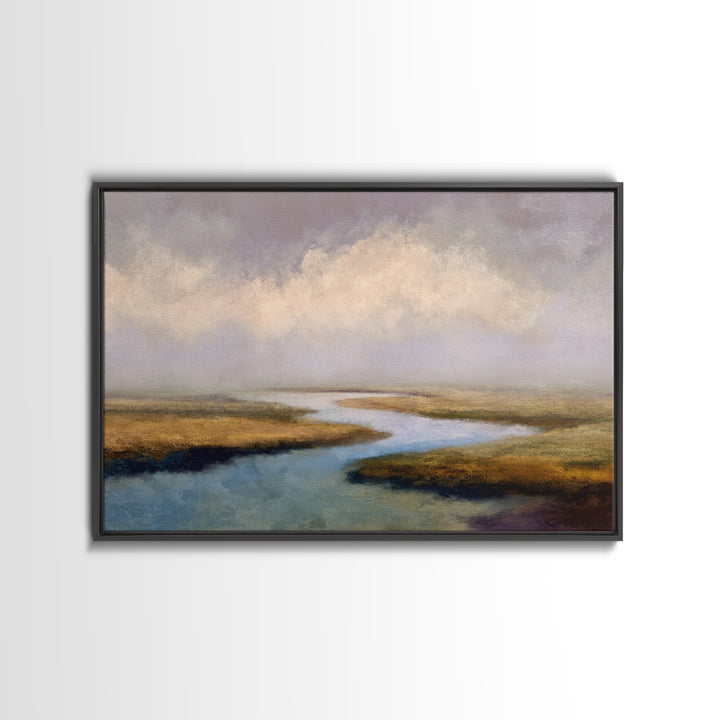 Abstract River Bends Canvas Print, Above Sofa Art, Oversized Wall Art, Living Room Decor, Fine Art, Statement, Coastal Decor, ASA-3x2-51