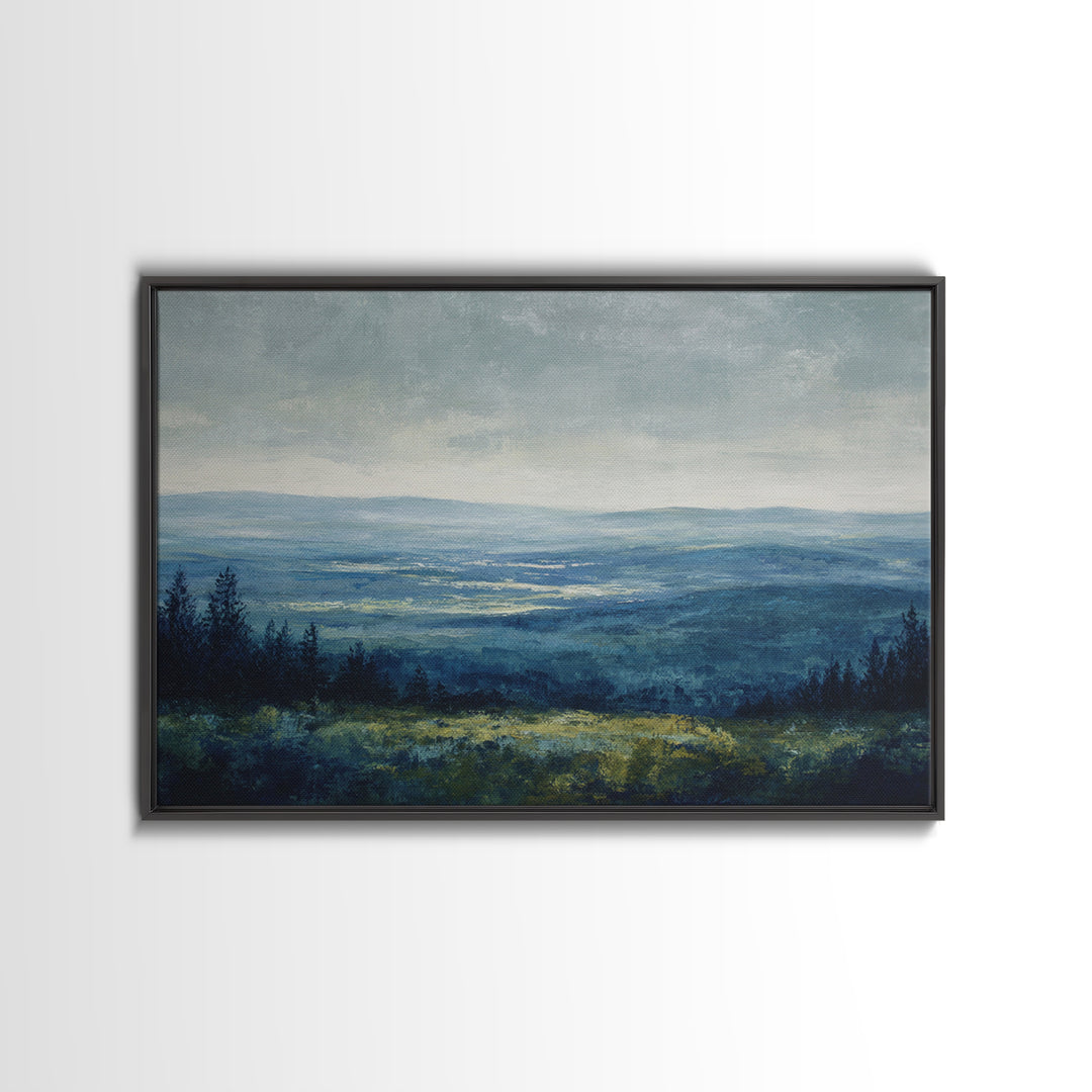 Gallery Style Landscape with Expansive Negative Space Canvas Print, Above Sofa Art, Textured Wall Art, Living Room Decor, ASA-3x2-52
