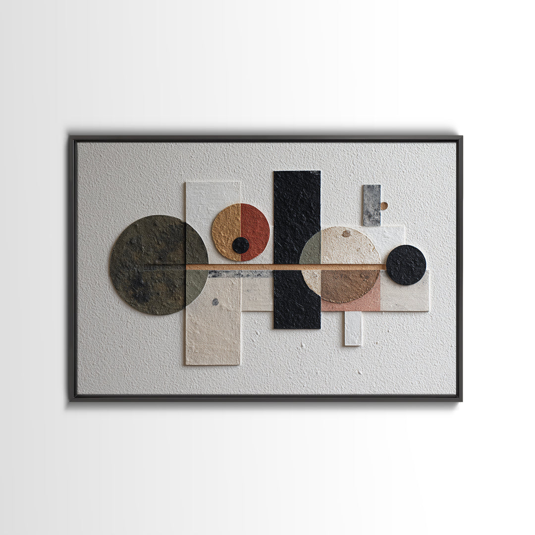 Bold Mid Century Geometric Forms Canvas Print, Above Sofa Art, Bedroom Wall Art, Living Room Decor, Abstract Art, Statement, ASA-3x2-56