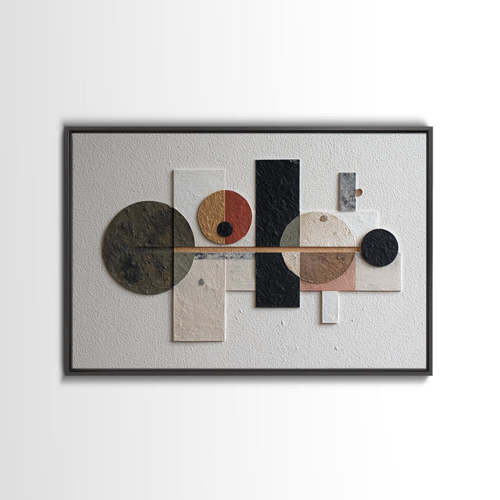 Bold Mid Century Geometric Forms Canvas Print, Above Sofa Art, Bedroom Wall Art, Living Room Decor, Abstract Art, Statement, ASA-3x2-56