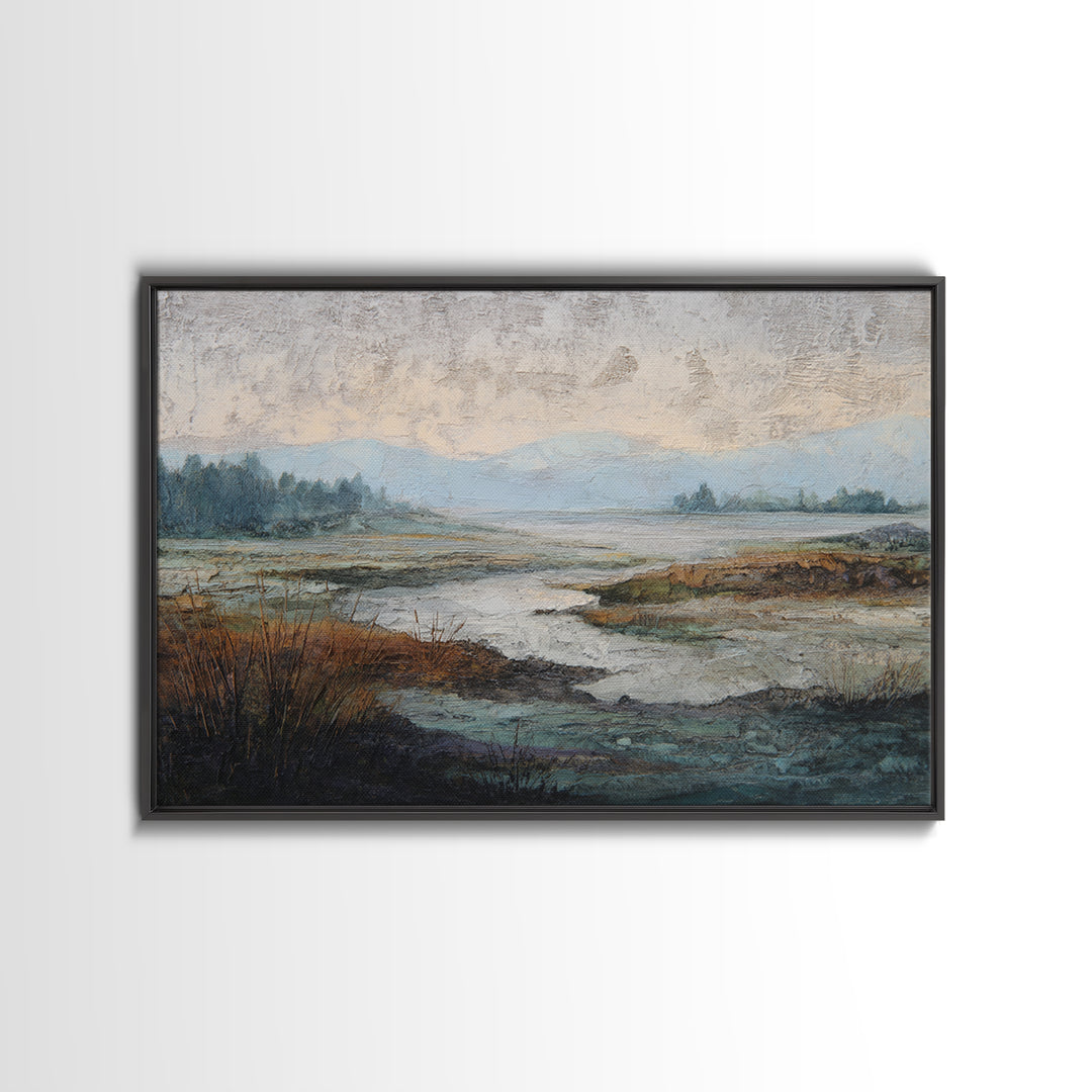 Abstract River Bends Canvas Print, Above Sofa Art, Floral Wall Art, Living Room Decor, Abstract Art, Statement, ASA-3x2-75