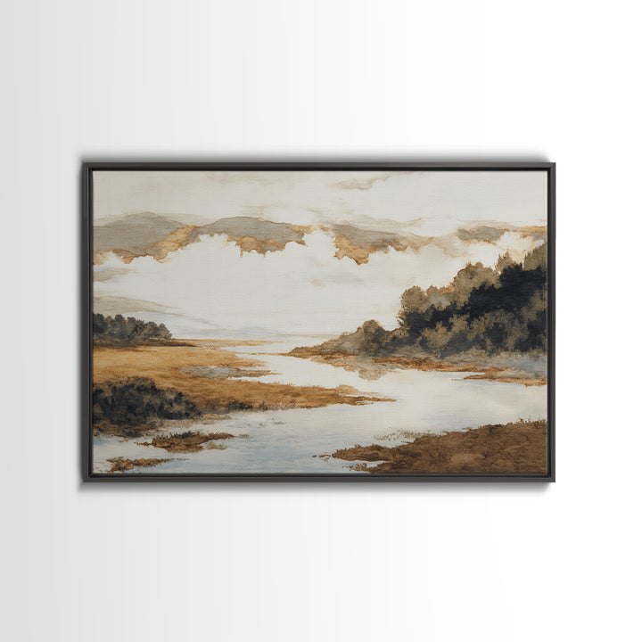 Gallery Style Landscape with Expansive Negative Space Canvas Print, Above Sofa Art, Living Room Wall Art, Living Room Decor, ASA-3x2-76