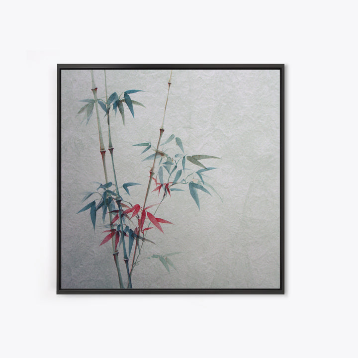 Minimal Bamboo Stalks Framed Canvas Print, Asian Inspired Art, Botanical Print, Living Room Decor, Fine Art, Harmony, ASI-1x1-68