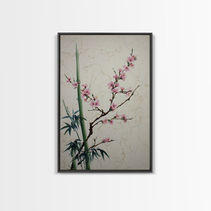 Cherry Blossom Branch Canvas Print, Asian Inspired Art, Asian Wall Art, Living Room Decor, Fine Art, Harmony, Minimalist Decor, ASI-2x3-11