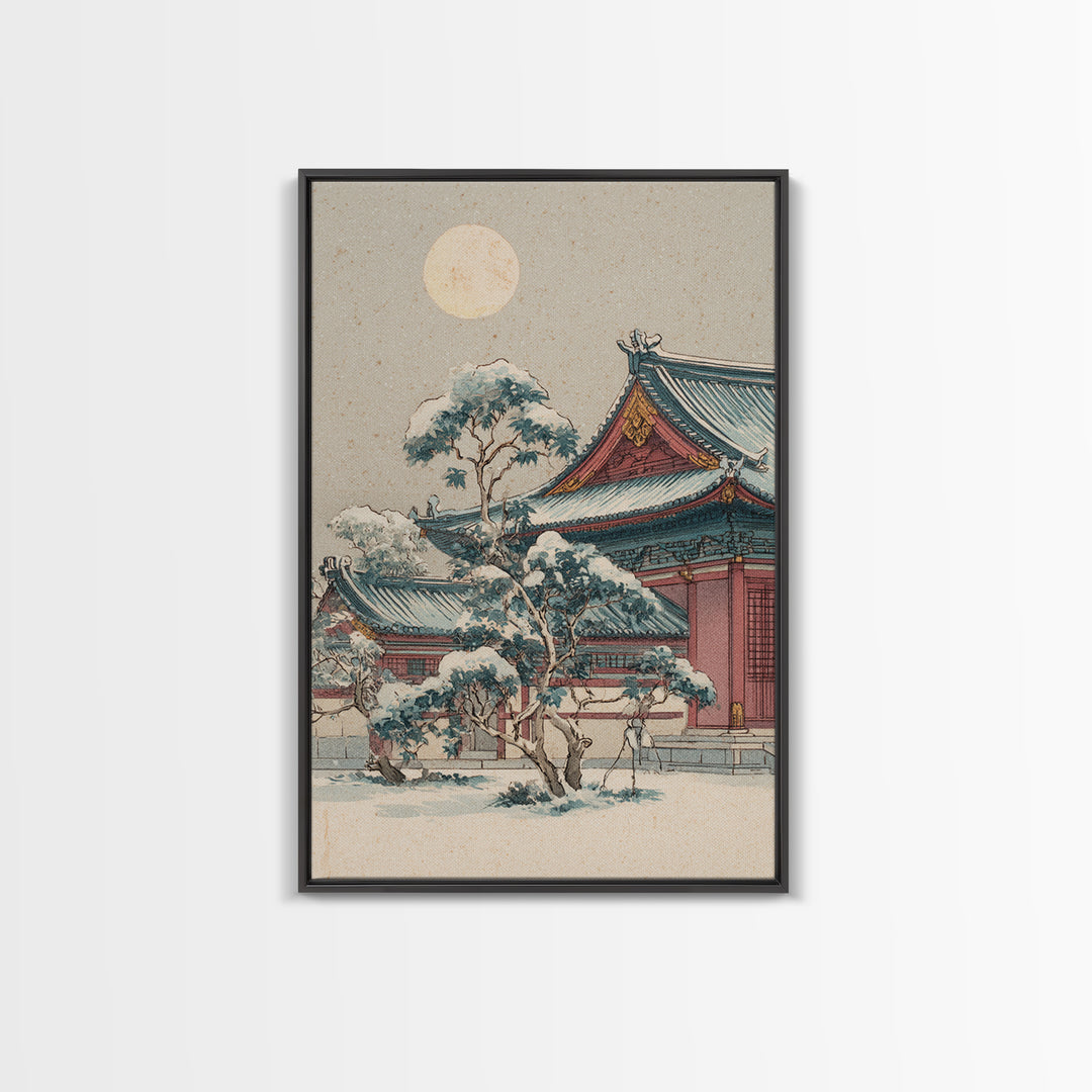 Temple Roof Detail Canvas Print, Asian Inspired Art, Aesthetic Wall Art, Living Room Decor, Fine Art, Harmony, Boho Decor, ASI-2x3-7