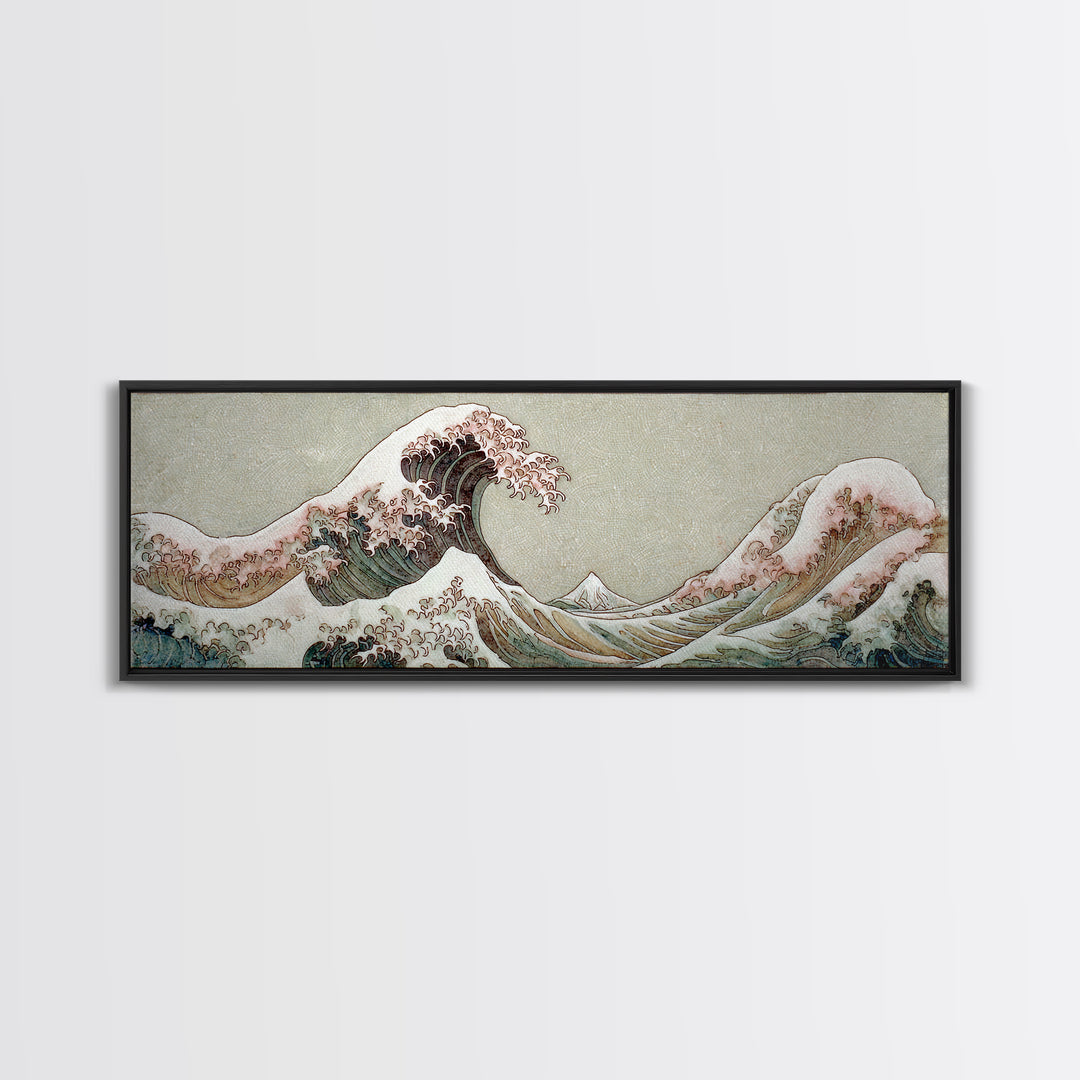 Hokusai Ocean Wave Without Copying the Original Canvas Print, Asian Inspired Art, Asian Art, Living Room Decor, Harmony, ASI-3x1-14