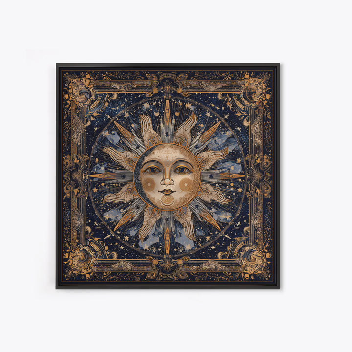 Sun and Moon Faces Canvas Print, Astrology Art, Modern Decor, Living Room Decor, Oil Painting, Zodiac, Art Print, Digital Art, AST-1x1-5