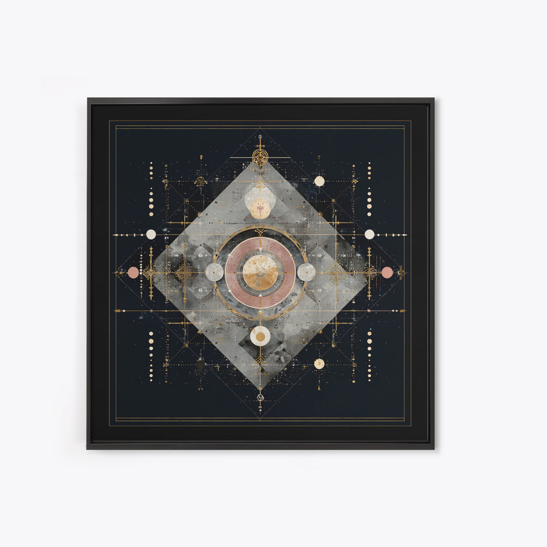 Birth Chart Geometry Canvas Print, Astrology Art, Astrology Wall Art, Living Room Decor, Abstract Art, Zodiac, Contemporary Art, AST-1x1-55