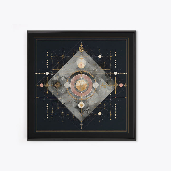 Birth Chart Geometry Canvas Print, Astrology Art, Astrology Wall Art, Living Room Decor, Abstract Art, Zodiac, Contemporary Art, AST-1x1-55