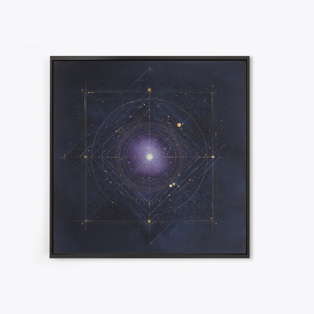 Birth Chart Geometry Framed Canvas Print, Astrology Art, Statement Artwork, Living Room Decor, Fine Art, Zodiac, Digital Art, AST-1x1-79