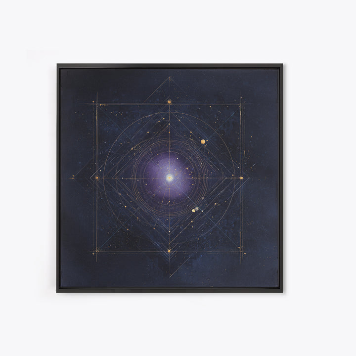 Birth Chart Geometry Framed Canvas Print, Astrology Art, Statement Artwork, Living Room Decor, Fine Art, Zodiac, Digital Art, AST-1x1-79