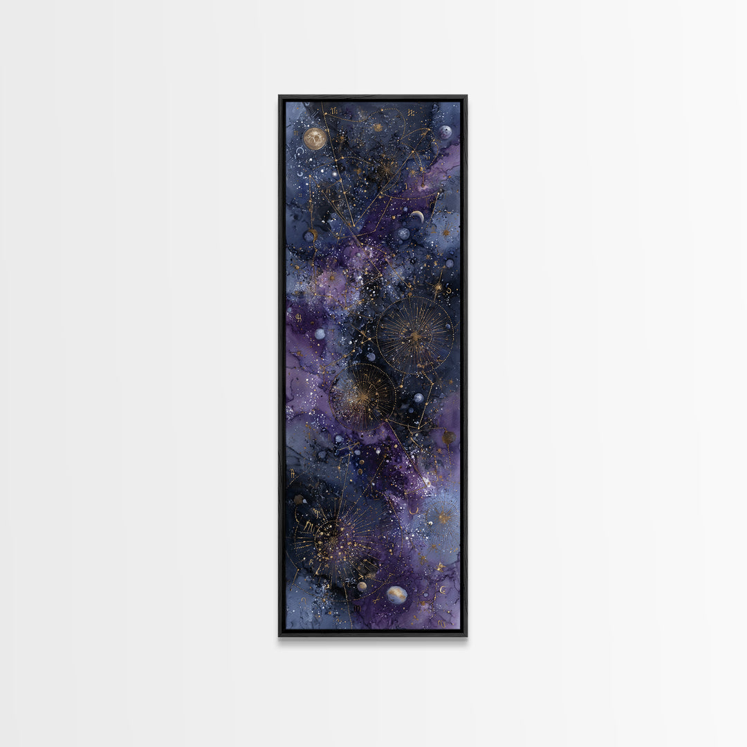 Scorpio Formed from Stars and Jeweled Shadows Framed Canvas Print, Astrology Art, Neutral Decor, Living Room Decor, Zodiac, AST-1x3-70