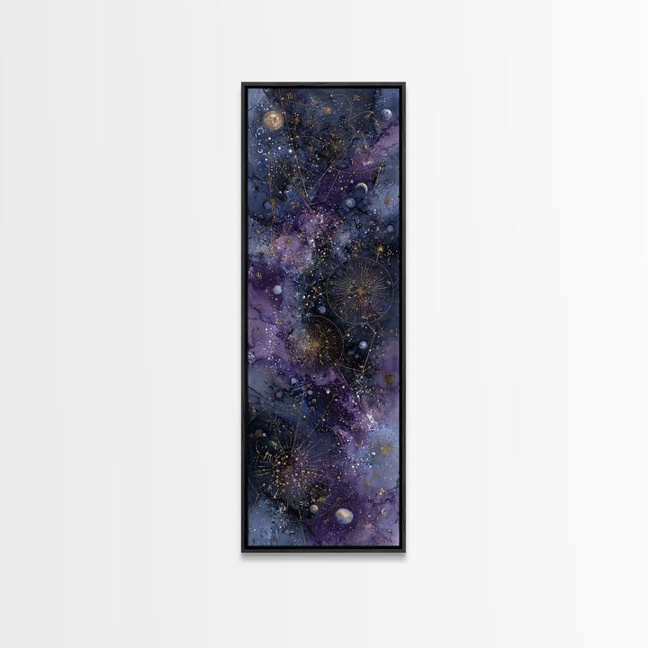 Scorpio Formed from Stars and Jeweled Shadows Framed Canvas Print, Astrology Art, Neutral Decor, Living Room Decor, Zodiac, AST-1x3-70