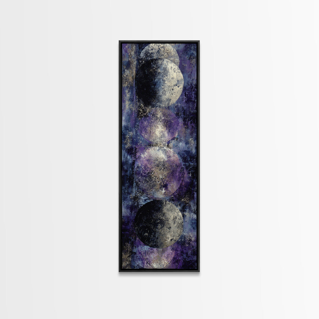 Lunar Phase Composition Canvas Print, Astrology Art, Cat Art, Living Room Decor, Zodiac, Zodiac Wall Art, Leo Wall Art, AST-1x3-73