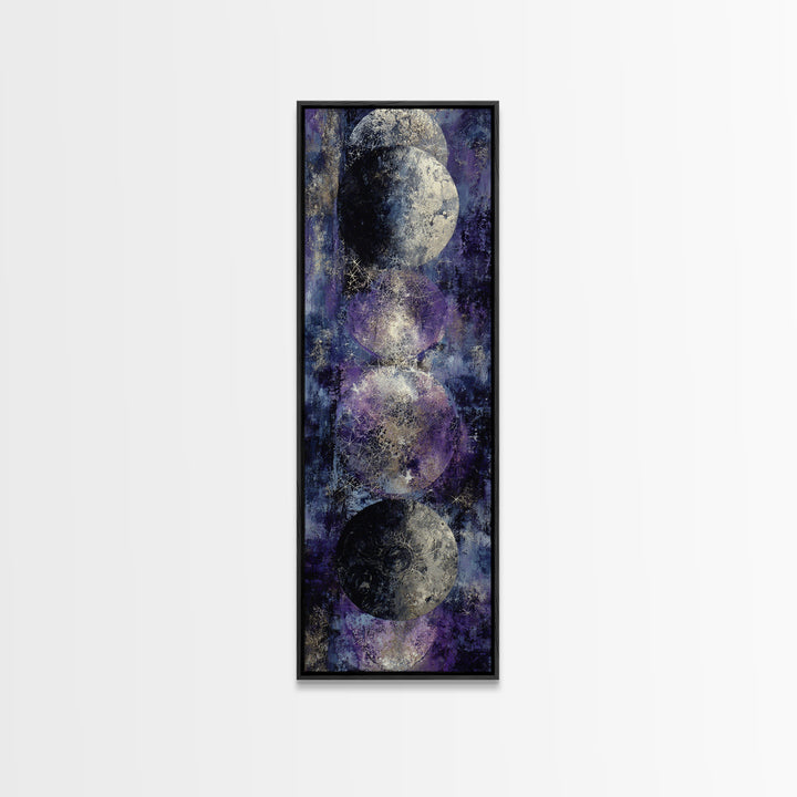 Lunar Phase Composition Canvas Print, Astrology Art, Cat Art, Living Room Decor, Zodiac, Zodiac Wall Art, Leo Wall Art, AST-1x3-73
