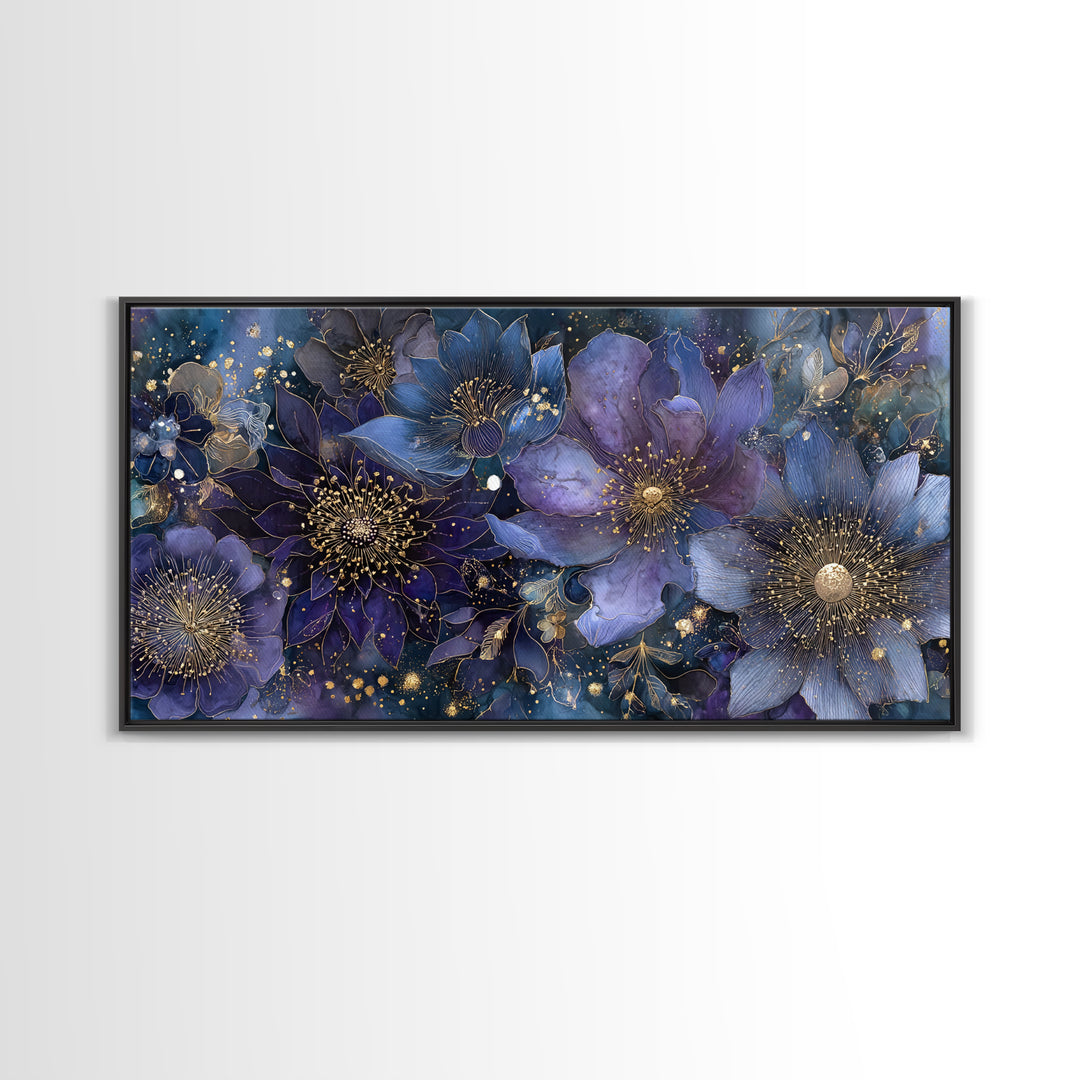 Dreamlike Night Garden Canvas Print, Astrology Art, Home Decor, Living Room Decor, Fine Art, Zodiac, Celestial Decor, AST-2x1-66