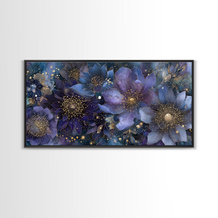 Dreamlike Night Garden Canvas Print, Astrology Art, Home Decor, Living Room Decor, Fine Art, Zodiac, Celestial Decor, AST-2x1-66