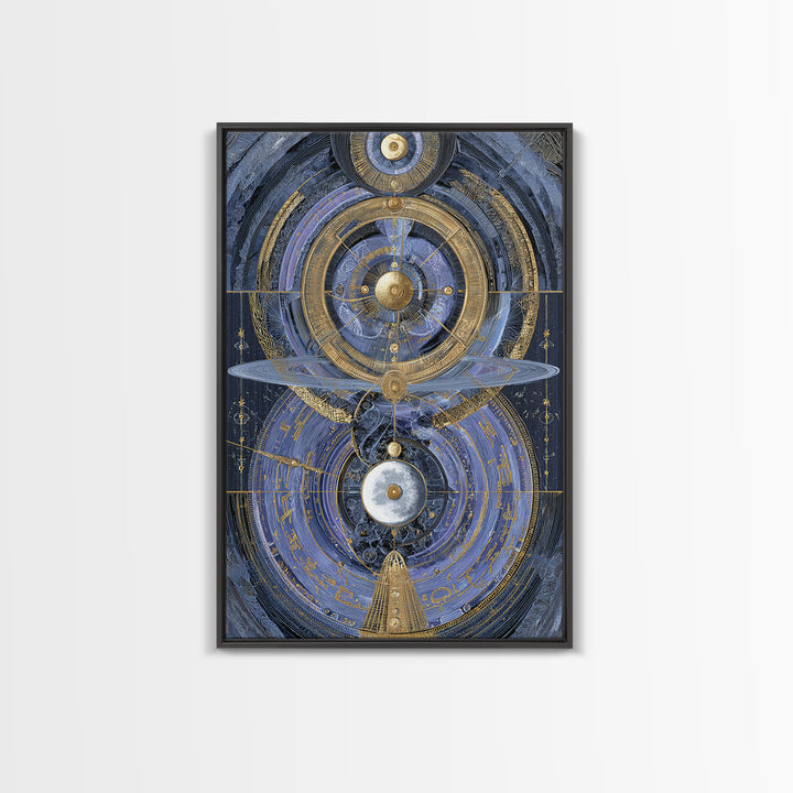 Planetary Still Life Framed Canvas Print, Astrology Art, Digital Art, Living Room Decor, Fine Art, Zodiac, Celestial Wall Art, AST-2x3-100