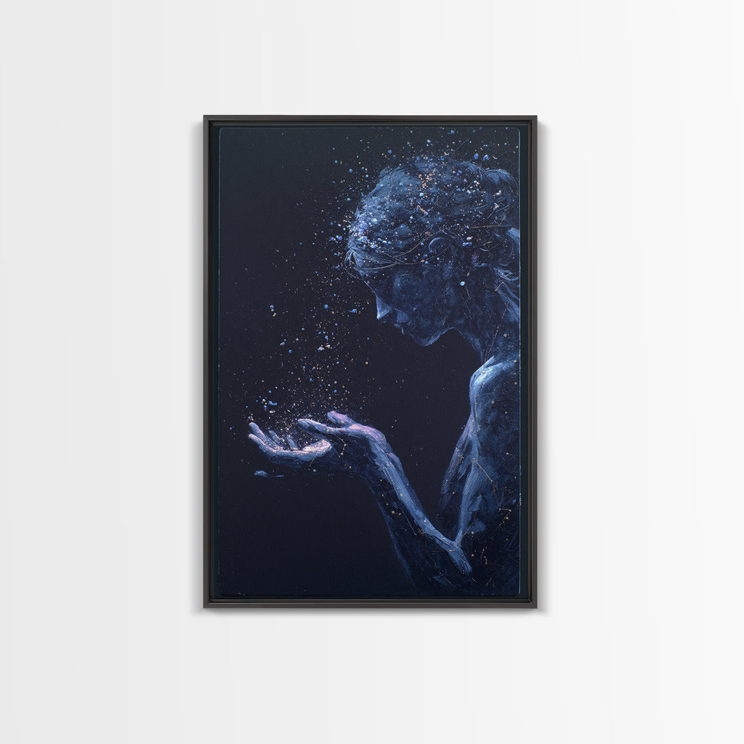 Water Bearer Figure Pouring a River of Canvas Print, Astrology Art, Printable Wall Art, Living Room Decor, Fine Art, Zodiac, AST-2x3-23