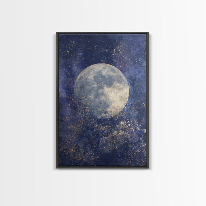 Lunar Phase Composition Canvas Print, Astrology Art, Cat Art, Living Room Decor, Zodiac, Zodiac Wall Art, Leo Wall Art, AST-2x3-45
