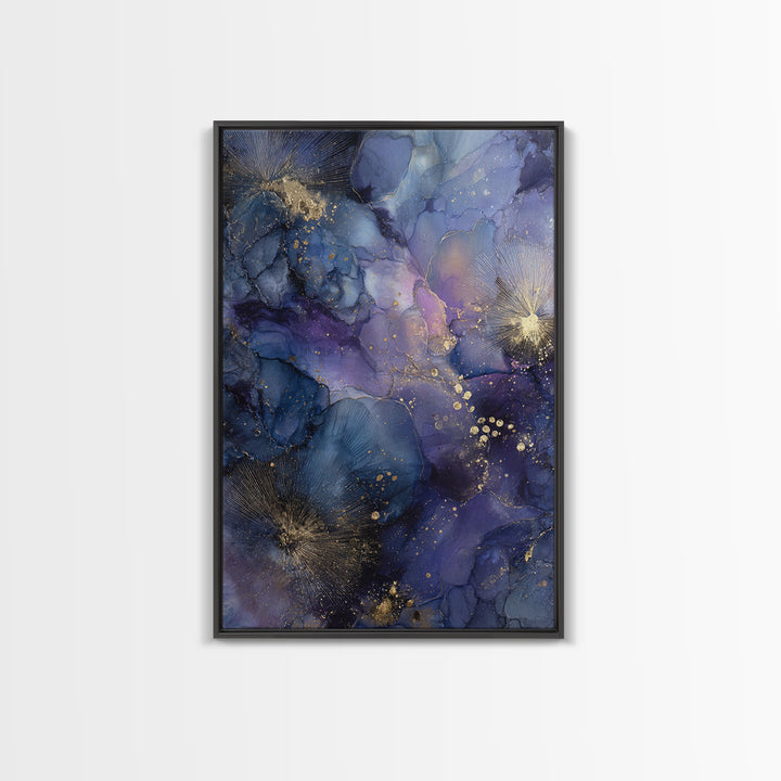 Dreamlike Night Garden Canvas Print, Astrology Art, Living Room Decor, Watercolor Art, Zodiac, Dtf Print, Celestial Wall Art, AST-2x3-54