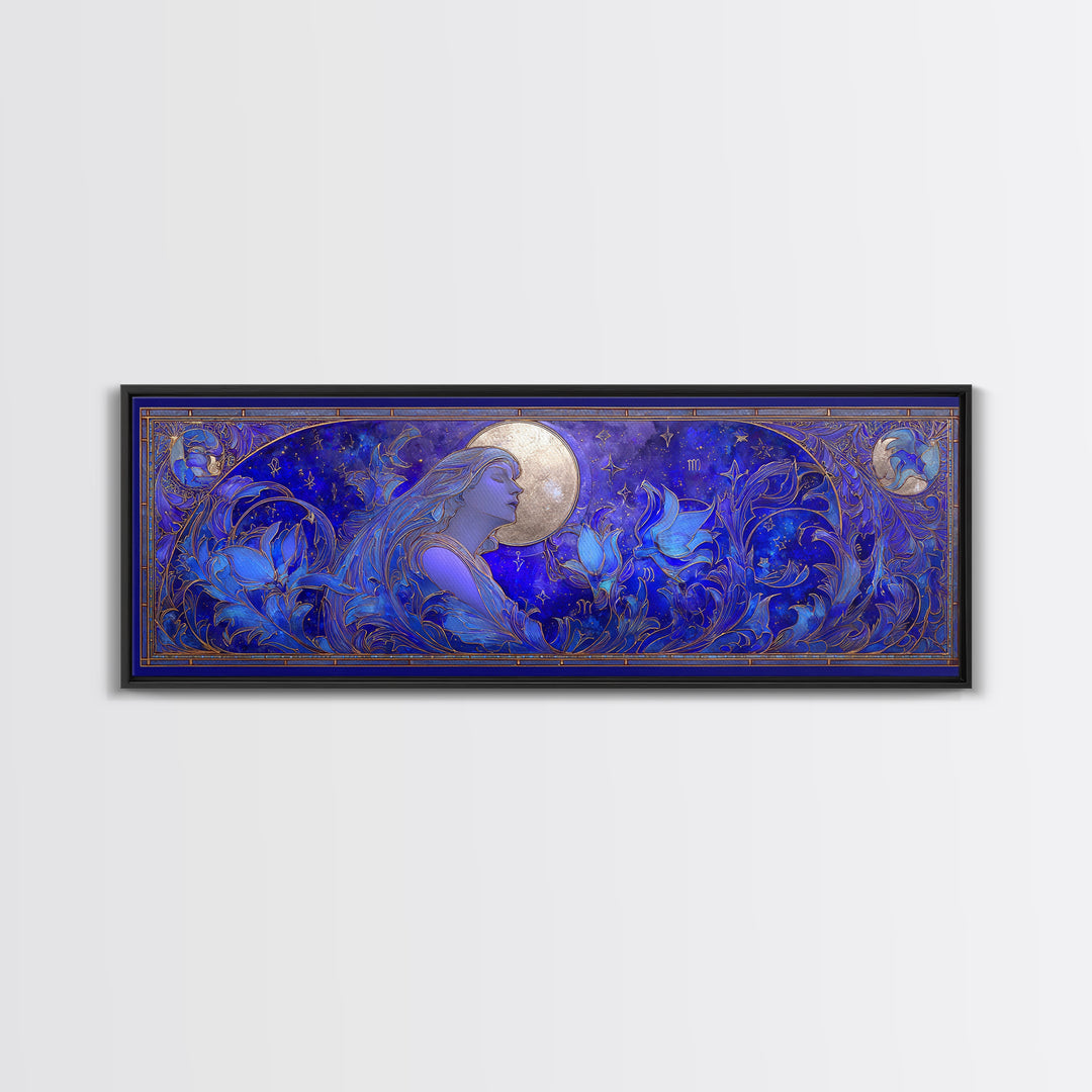 Art Nouveau Zodiac Woman Canvas Print, Astrology Art, Wall Decor, Living Room Decor, Fine Art, Zodiac, Home Decor, Poster, AST-3x1-40