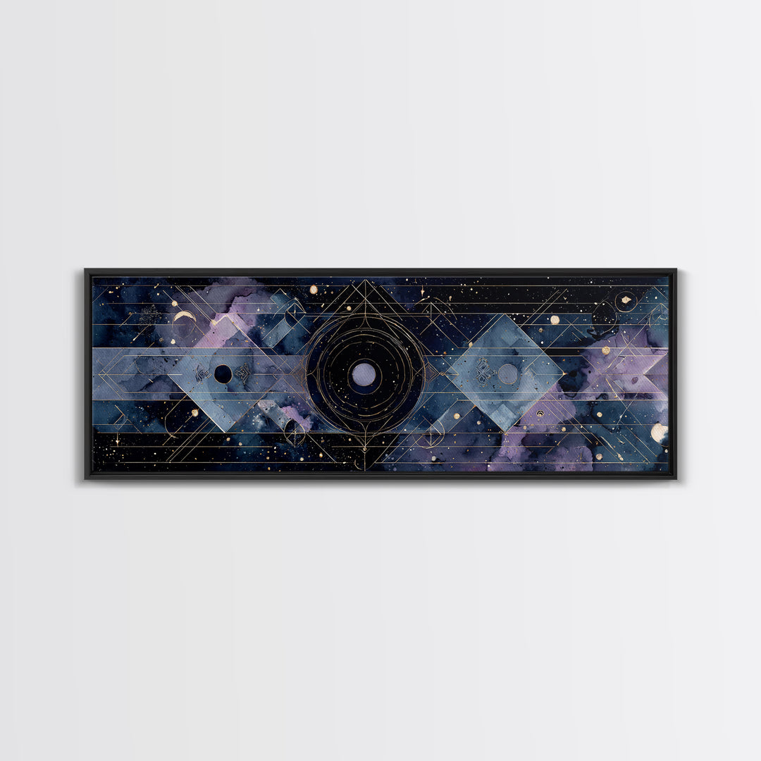 Birth Chart Geometry Canvas Print, Astrology Art, Digital Wall Art, Living Room Decor, Fine Art, Zodiac, Astronomy Art, AST-3x1-95
