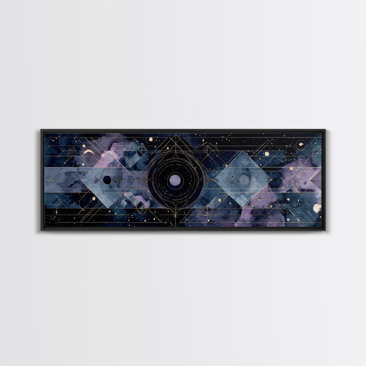 Birth Chart Geometry Canvas Print, Astrology Art, Digital Wall Art, Living Room Decor, Fine Art, Zodiac, Astronomy Art, AST-3x1-95