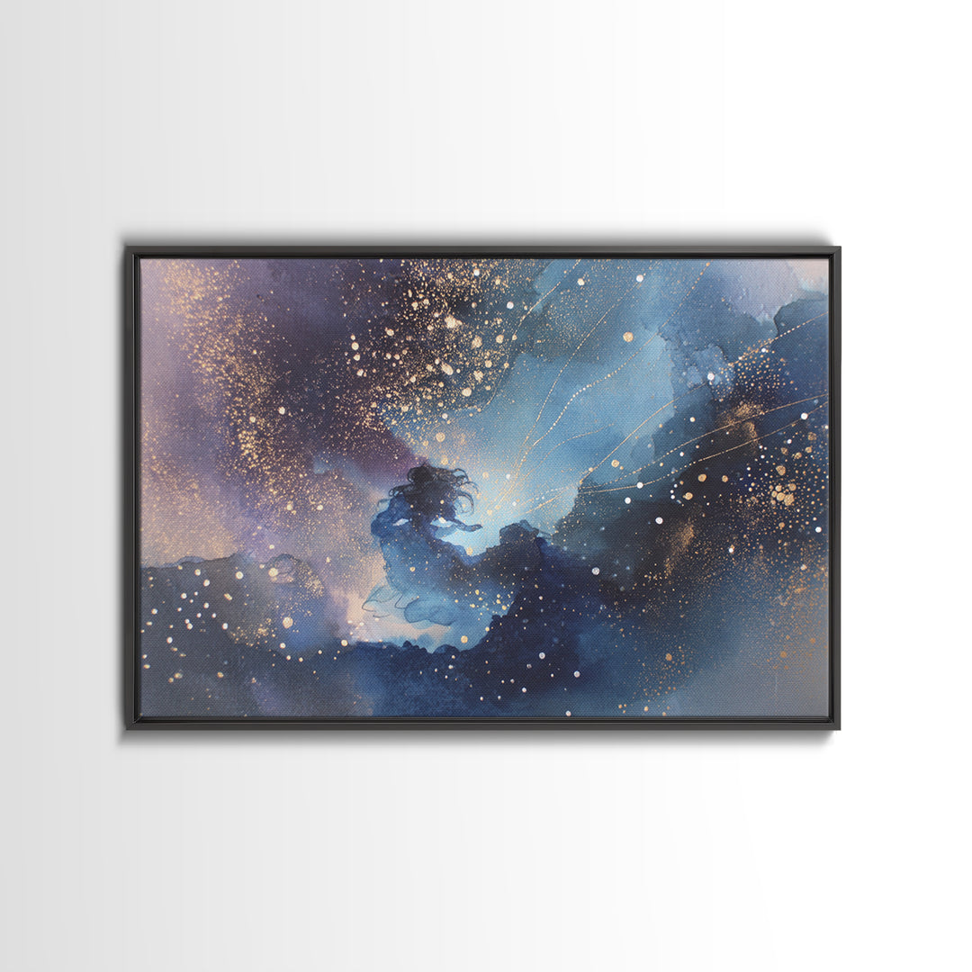 Water Bearer Figure Pouring a River of Canvas Print, Astrology Art, Astrology, Living Room Decor, Zodiac, Zodiac Sign Wall Art, AST-3x2-67