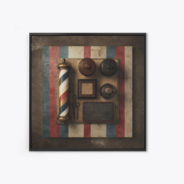 Red White and Blue Stripe Abstraction from Canvas Print, Barbershop Art, Home Decor, Barbershop Decor, Abstract Art, Grooming, BAA-1x1-89
