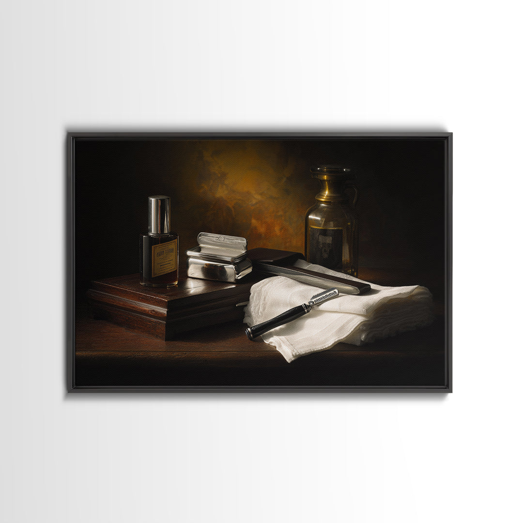 Black and White Portrait of a Sharply Canvas Print, Barbershop Art, Digital Art, Barbershop Decor, Oil Painting, Grooming, BAA-3x2-22