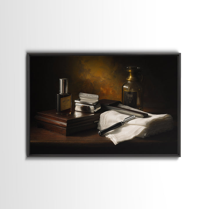 Black and White Portrait of a Sharply Canvas Print, Barbershop Art, Digital Art, Barbershop Decor, Oil Painting, Grooming, BAA-3x2-22